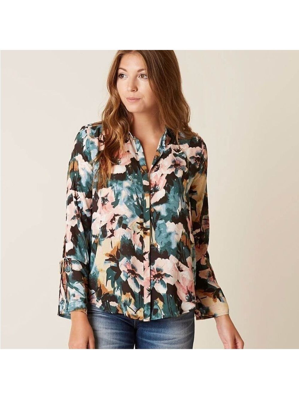 LUCKY BRAND Floral Watercolour Blouse